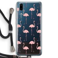 CaseCompany Anything Flamingoes: Huawei P20 Transparant Hoesje met koord