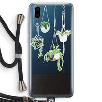 CaseCompany Hang In There: Huawei P20 Transparant Hoesje met koord