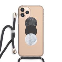 CaseCompany Marmeren cirkels: iPhone 11 Pro Transparant Hoesje met koord