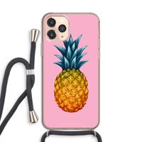 CaseCompany Grote ananas: iPhone 11 Pro Transparant Hoesje met koord