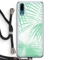 CaseCompany Palmbladeren: Huawei P20 Transparant Hoesje met koord