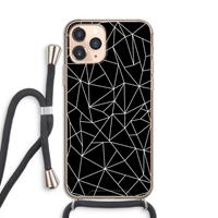 CaseCompany Geometrische lijnen wit: iPhone 11 Pro Transparant Hoesje met koord