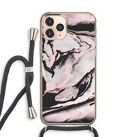 CaseCompany Roze stroom: iPhone 11 Pro Transparant Hoesje met koord