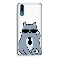 CaseCompany Cool cat: Huawei P20 Transparant Hoesje