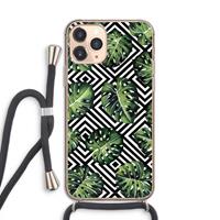 CaseCompany Geometrische jungle: iPhone 11 Pro Transparant Hoesje met koord