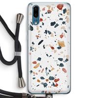 CaseCompany Terrazzo N°4: Huawei P20 Transparant Hoesje met koord