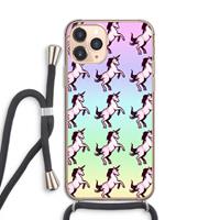 CaseCompany Musketon Unicorn: iPhone 11 Pro Transparant Hoesje met koord