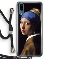 CaseCompany The Pearl Earring: Huawei P20 Transparant Hoesje met koord