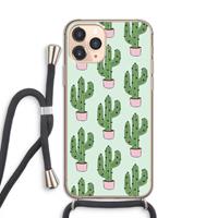 CaseCompany Cactus Lover: iPhone 11 Pro Transparant Hoesje met koord