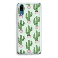CaseCompany Cactus Lover: Huawei P20 Transparant Hoesje
