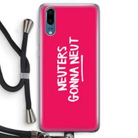 CaseCompany Neuters (roze): Huawei P20 Transparant Hoesje met koord