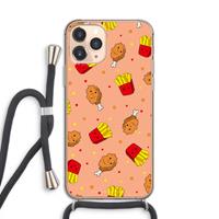 CaseCompany Chicken 'n Fries: iPhone 11 Pro Transparant Hoesje met koord