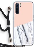 CaseCompany A touch of peach: Oppo A91 Transparant Hoesje met koord
