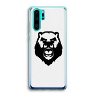 CaseCompany Angry Bear (white): Huawei P30 Pro Transparant Hoesje