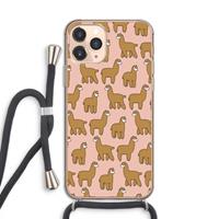 CaseCompany Alpacas: iPhone 11 Pro Transparant Hoesje met koord