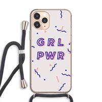 CaseCompany GRL PWR: iPhone 11 Pro Transparant Hoesje met koord