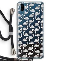 CaseCompany Zwanen: Huawei P20 Transparant Hoesje met koord