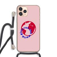 CaseCompany Run The World: iPhone 11 Pro Transparant Hoesje met koord