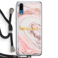 CaseCompany Feminist: Huawei P20 Transparant Hoesje met koord