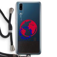 CaseCompany Run The World: Huawei P20 Transparant Hoesje met koord