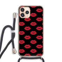 CaseCompany Lips: iPhone 11 Pro Transparant Hoesje met koord