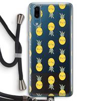 CaseCompany Ananas: Huawei P20 Transparant Hoesje met koord