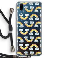 CaseCompany Regenboog: Huawei P20 Transparant Hoesje met koord