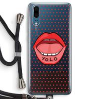 CaseCompany Yolo Denise: Huawei P20 Transparant Hoesje met koord