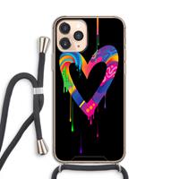 CaseCompany Melts My Heart: iPhone 11 Pro Transparant Hoesje met koord