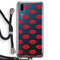 CaseCompany Lips: Huawei P20 Transparant Hoesje met koord
