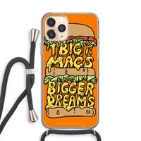 CaseCompany Big Macs Bigger Dreams: iPhone 11 Pro Transparant Hoesje met koord