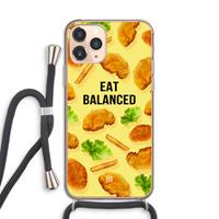 CaseCompany Eat Balanced: iPhone 11 Pro Transparant Hoesje met koord