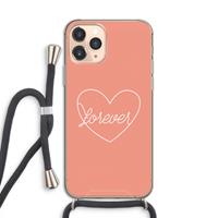 CaseCompany Forever heart: iPhone 11 Pro Transparant Hoesje met koord