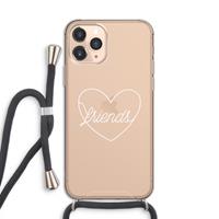 CaseCompany Friends heart pastel: iPhone 11 Pro Transparant Hoesje met koord