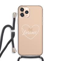 CaseCompany Forever heart pastel: iPhone 11 Pro Transparant Hoesje met koord