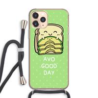 CaseCompany Avo Good Day: iPhone 11 Pro Transparant Hoesje met koord