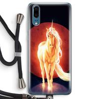 CaseCompany Last Unicorn: Huawei P20 Transparant Hoesje met koord