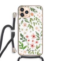 CaseCompany Botanical sweet flower heaven: iPhone 11 Pro Transparant Hoesje met koord