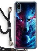 CaseCompany Where Light And Dark Meet: Huawei P20 Transparant Hoesje met koord