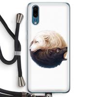 CaseCompany Yin Yang Wolves: Huawei P20 Transparant Hoesje met koord