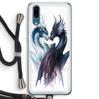 CaseCompany Yin Yang Dragons: Huawei P20 Transparant Hoesje met koord