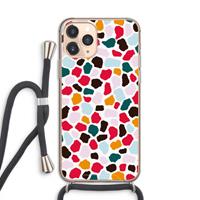 CaseCompany Colored Giraffe: iPhone 11 Pro Transparant Hoesje met koord