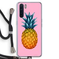 CaseCompany Grote ananas: Oppo A91 Transparant Hoesje met koord