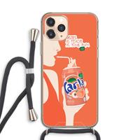 CaseCompany Peach please!: iPhone 11 Pro Transparant Hoesje met koord