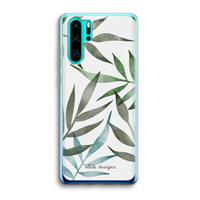 CaseCompany Tropical watercolor leaves: Huawei P30 Pro Transparant Hoesje