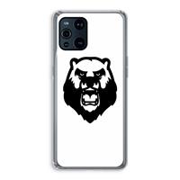 CaseCompany Angry Bear (white): Oppo Find X3 Pro Transparant Hoesje