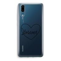 CaseCompany Forever heart black: Huawei P20 Transparant Hoesje