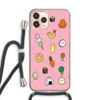 CaseCompany Happy bento friends: iPhone 11 Pro Transparant Hoesje met koord