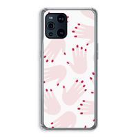 CaseCompany Hands pink: Oppo Find X3 Pro Transparant Hoesje