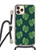 CaseCompany Monstera leaves: iPhone 11 Pro Transparant Hoesje met koord